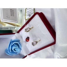 Серьги с камнями  , золото 585 (14K), вес 5.48 г.