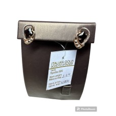 Серьги со вставками, золото 585 (14K), вес 3.23 г.
