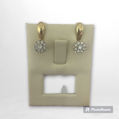 Серьги с камнями, золото 585 (14K), вес 4.55 г.