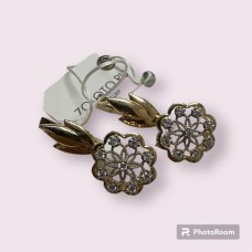 Серьги с камнями, золото 585 (14K), вес 6.65 г.