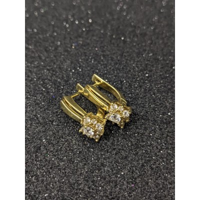 Серьги с камнями, золото 585 (14K), вес 7.75 г.