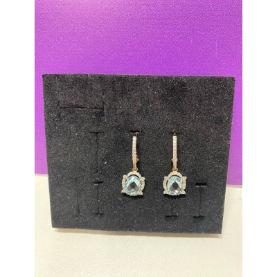 Серьги с камнями, золото 585 (14K), вес 5.09 г.