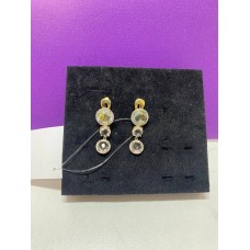 Серьги с камнями, золото 585 (14K), вес 6.44 г.