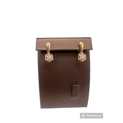 Серьги с камнями, золото 585 (14K), вес 3.9 г.