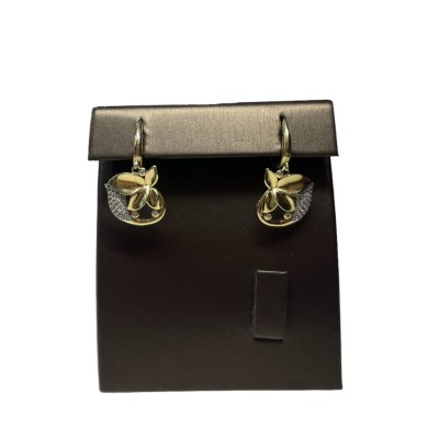 Серьги с камнями, золото 585 (14K), вес 4.65 г.