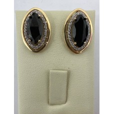 Серьги с камнями, золото 585 (14K), вес 6.74 г.