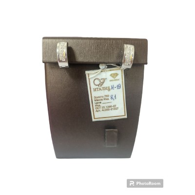 Серьги с камнями, золото 750 (18K), вес 8.1 г.
