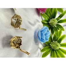 Серьги с камнями, золото 585 (14K), вес 7.11 г.