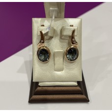 Серьги с камнями, золото 585 (14K), вес 6.84 г.