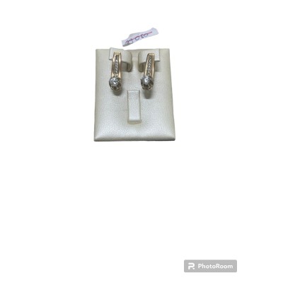 Серьги с камнями, золото 585 (14K), вес 3.99 г.