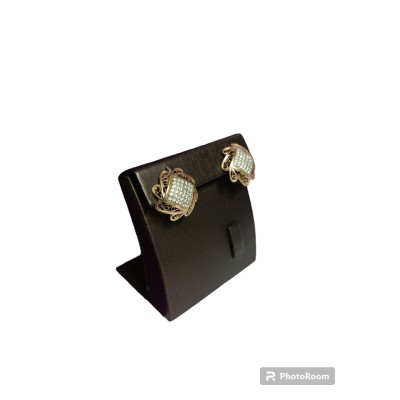 Серьги с камнями, золото 585 (14K), вес 7.84 г.