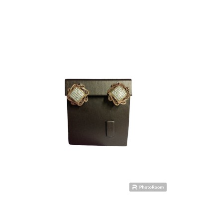 Серьги с камнями, золото 585 (14K), вес 7.84 г.