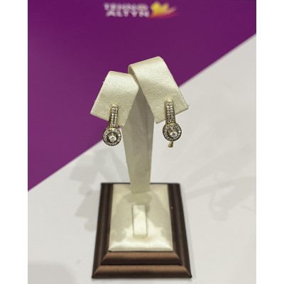 Серьги с камнями, золото 585 (14K), вес 4.19 г.