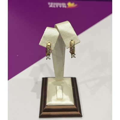 Серьги с камнями, золото 585 (14K), вес 4.68 г.