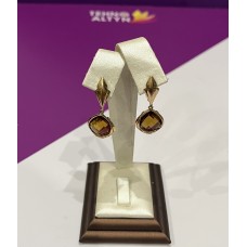 Серьги с камнями, золото 585 (14K), вес 8.72 г.