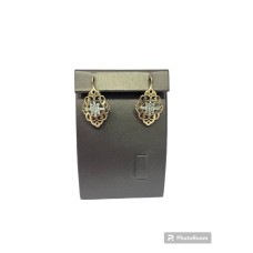 Серьги с камнями, золото 585 (14K), вес 6.15 г.