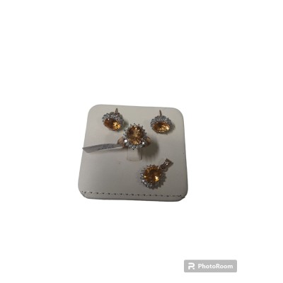 Серьги с камнями, золото 585 (14K), вес 4.55 г.