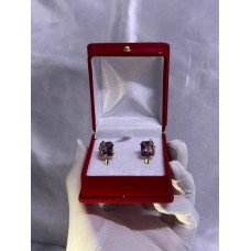 Серьги с камнями, золото 585 (14K), вес 6.59 г.