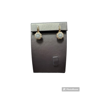 Серьги с камнями, золото 585 (14K), вес 4.7 г.