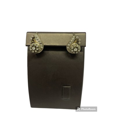 Серьги с камнями, золото 750 (18K), вес 10.49 г.