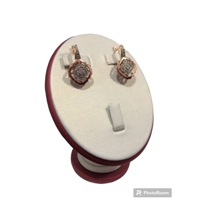 Серьги с камнями, золото 585 (14K), вес 5.41 г.