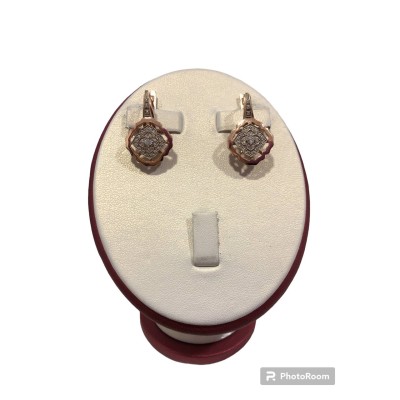 Серьги с камнями, золото 585 (14K), вес 5.41 г.
