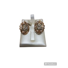Серьги с камнями, золото 585 (14K), вес 6.44 г.