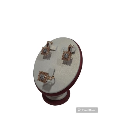 Серьги с камнями, золото 585 (14K), вес 4.58 г.