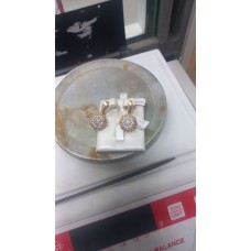 Серьги с камнями, золото 585 (14K), вес 5.83 г.