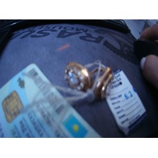 Серьги с камнями, золото 585 (14K), вес 6.24 г.
