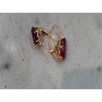 Серьги с камнями, золото 585 (14K), вес 3.86 г.