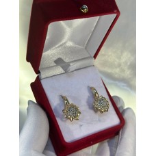 Серьги с камнями, золото 585 (14K), вес 5.71 г.
