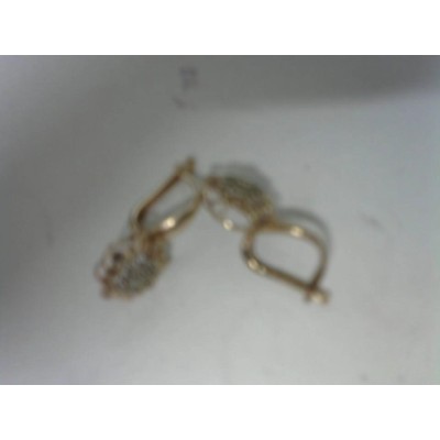 Серьги с камнями, золото 585 (14K), вес 4.5 г.