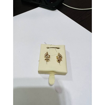 Серьги с камнями, золото 585 (14K), вес 4.29 г.