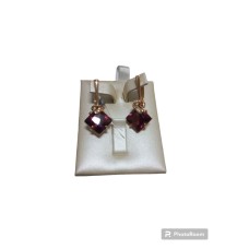 Серьги с камнями, золото 585 (14K), вес 6.17 г.