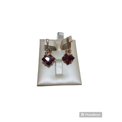 Серьги с камнями, золото 585 (14K), вес 6.17 г.