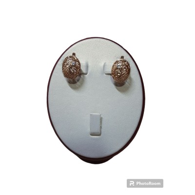 Серьги с камнями, золото 585 (14K), вес 4.89 г.