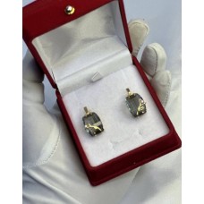 Серьги с камнями, золото 585 (14K), вес 7.47 г.