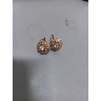 Серьги с камнями, золото 585 (14K), вес 5.97 г.