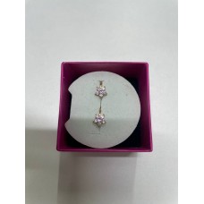 Серьги с камнями, золото 585 (14K), вес 1.06 г.