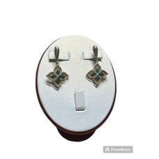 Серьги с камнями, золото 585 (14K), вес 6.6 г.