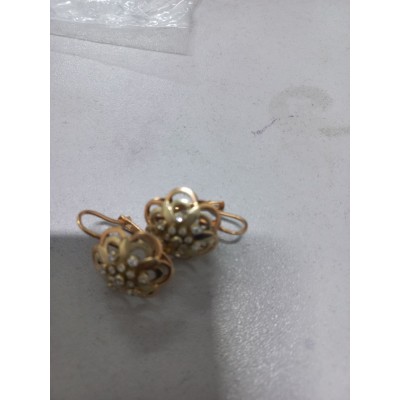 Серьги с камнями, золото 585 (14K), вес 7.88 г.