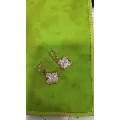 Серьги с камнями, золото 585 (14K), вес 5.01 г.