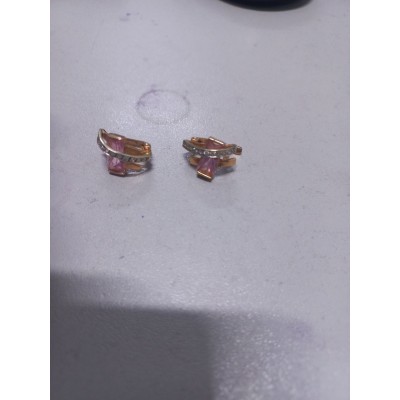 Серьги с камнями, золото 585 (14K), вес 4.78 г.