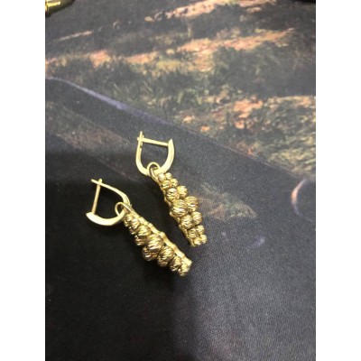 Серьги с камнями, золото 585 (14K), вес 5.02 г.