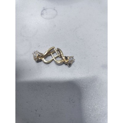 Серьги с камнями, золото 585 (14K), вес 3.67 г.