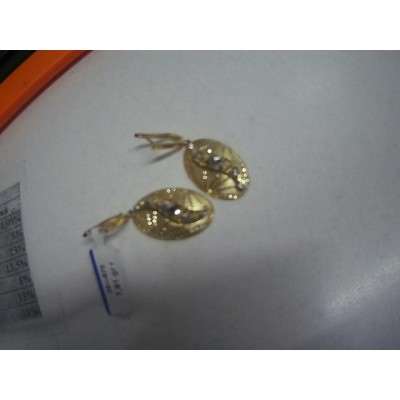 Серьги с камнями, золото 585 (14K), вес 7.91 г.